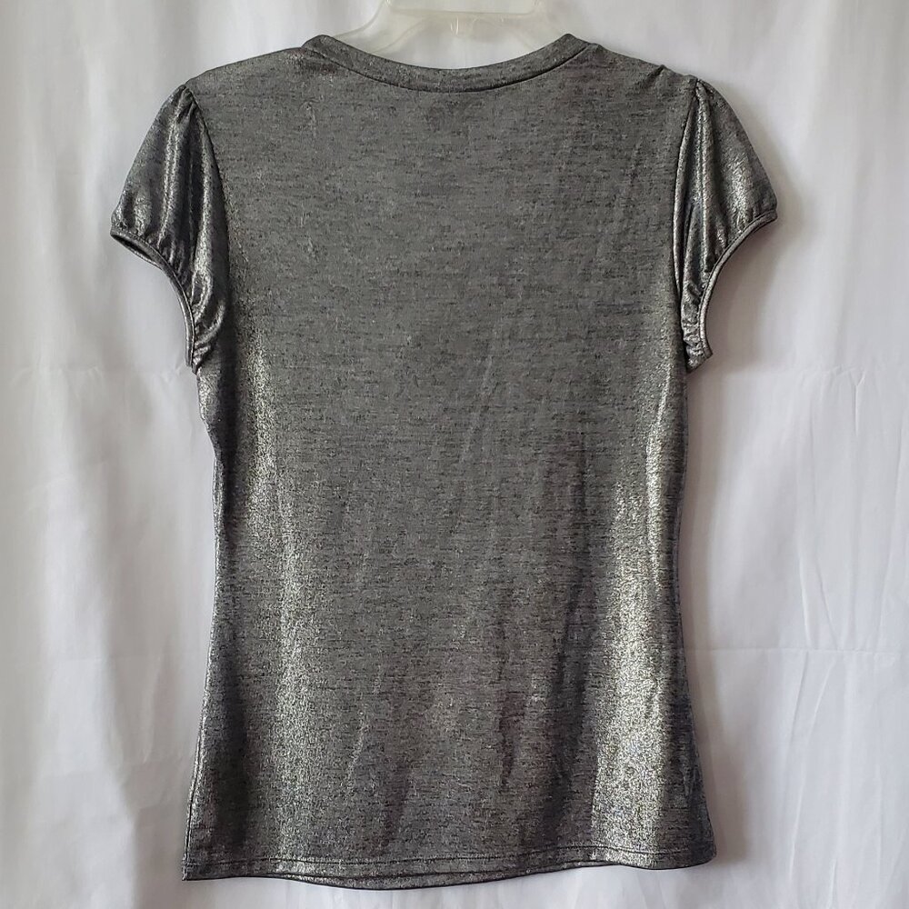 SALE! Worthington Silver Shell Cap Sleeve top size: M  NWT!! - Picture 5 of 9